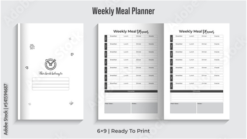Editable Weekly Meal Planner KDP  Interior Design (ID: 541594687)