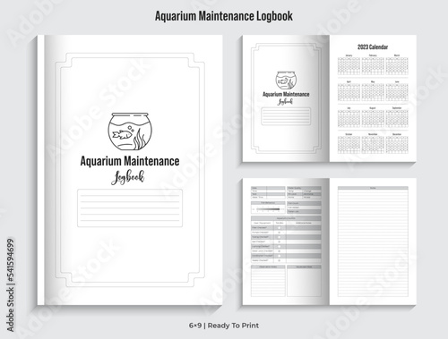 Editable Aquarium Maintenance Logbook KDP Interior Design for ready to use and print (ID: 541594699)