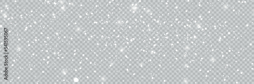 Seamless falling snow or snowflakes. Isolated on transparent background photo