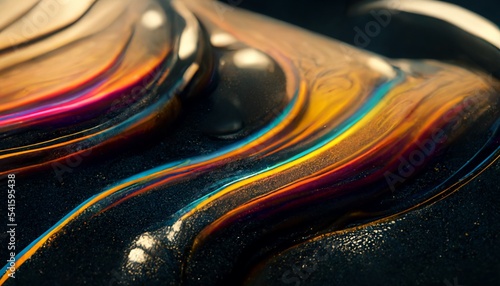 イラスト カラフル アート 流体 気体 流れ 抽象 曲線