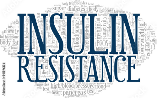 Insulin Resistance word cloud conceptual design isolated on white background.