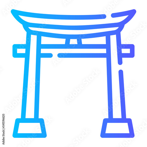 torii gate gradient icon