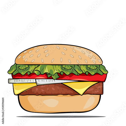 Burger with cheese vector ilustration
