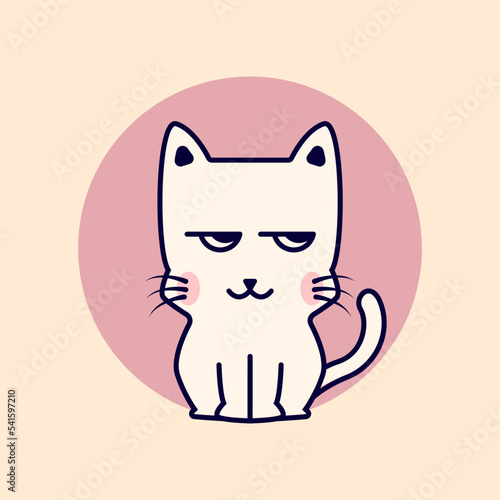 Modern cute cat character illustration design