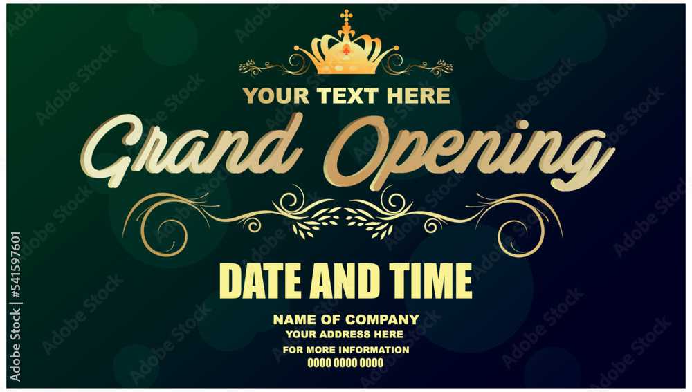 Grand Opening Vector Banner  Illustration for Shopping Mall, Website Home Page With Multicolored Element. Event Invitation Banner Poster Template Design. Sale Banner Design. Opening Celebration Vector
