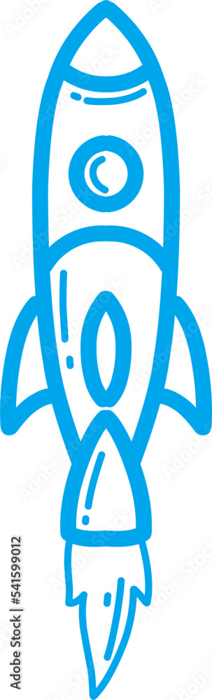 Obraz premium Hand draw Rocket doodle