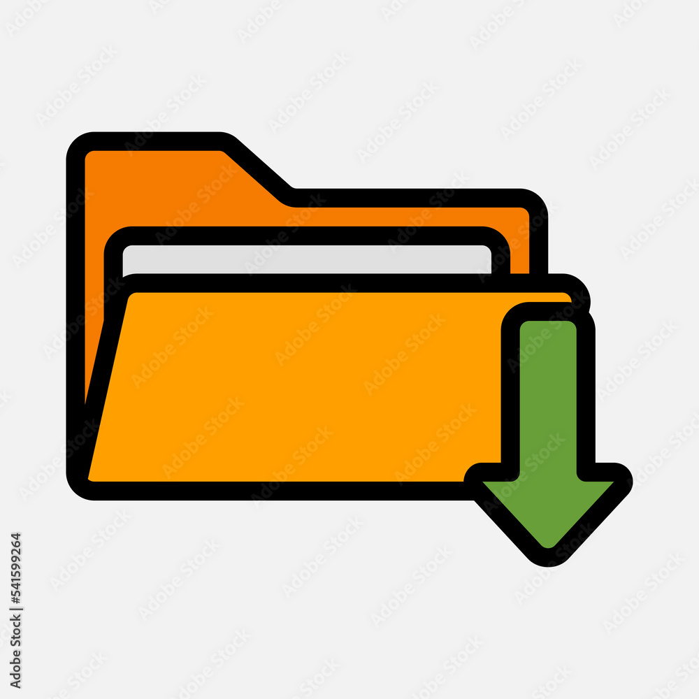 Download icon in filled line style about folders, use for website mobile app presentation Download icon in filled line style about folders, use for website mobile app presentation