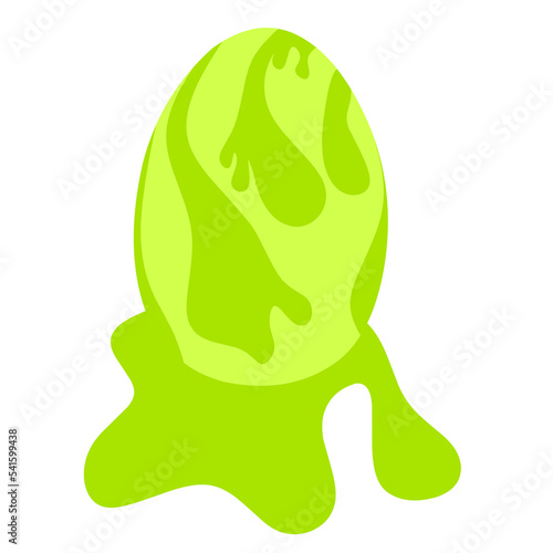 Vector illustration of a dinosaur egg on a white background. Eggs of ancient animals are green, slimy, smelly. Great for ancient reptile egg logos. Vector illustration