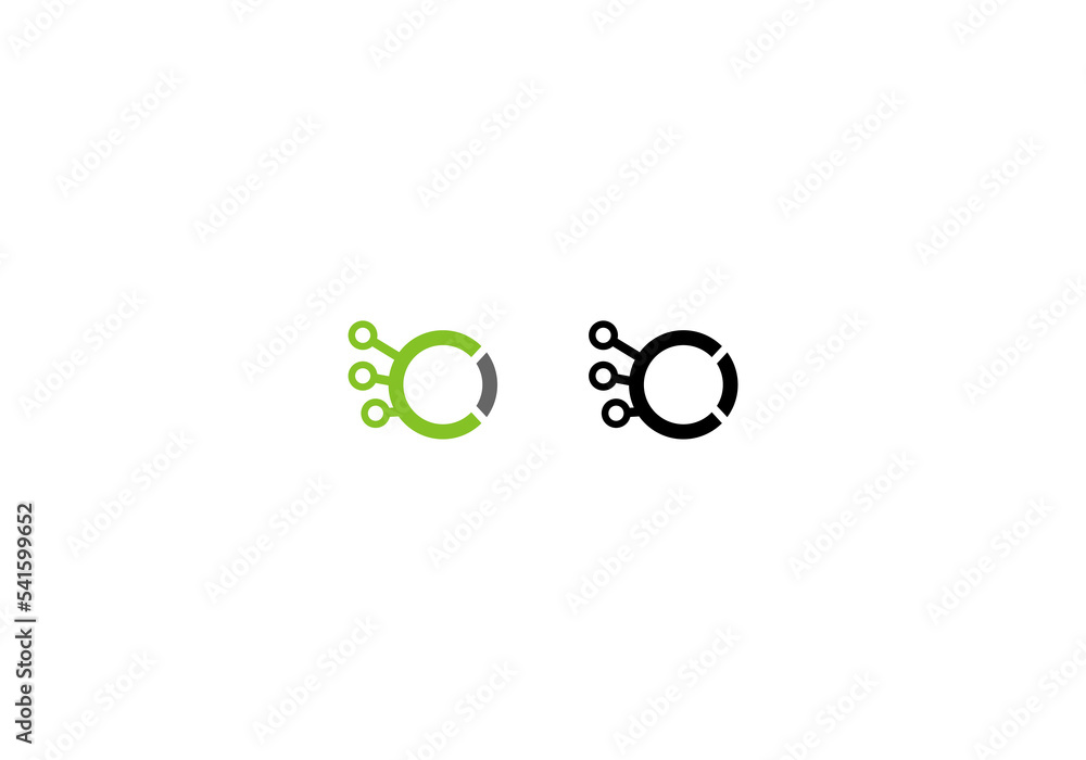 letter initials C logo vector template black white background letter initials C logo vector template black white background