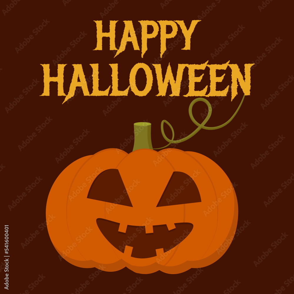 text happy halloween on a dark background ominous pumpkin banner text happy halloween on a dark background ominous pumpkin banner