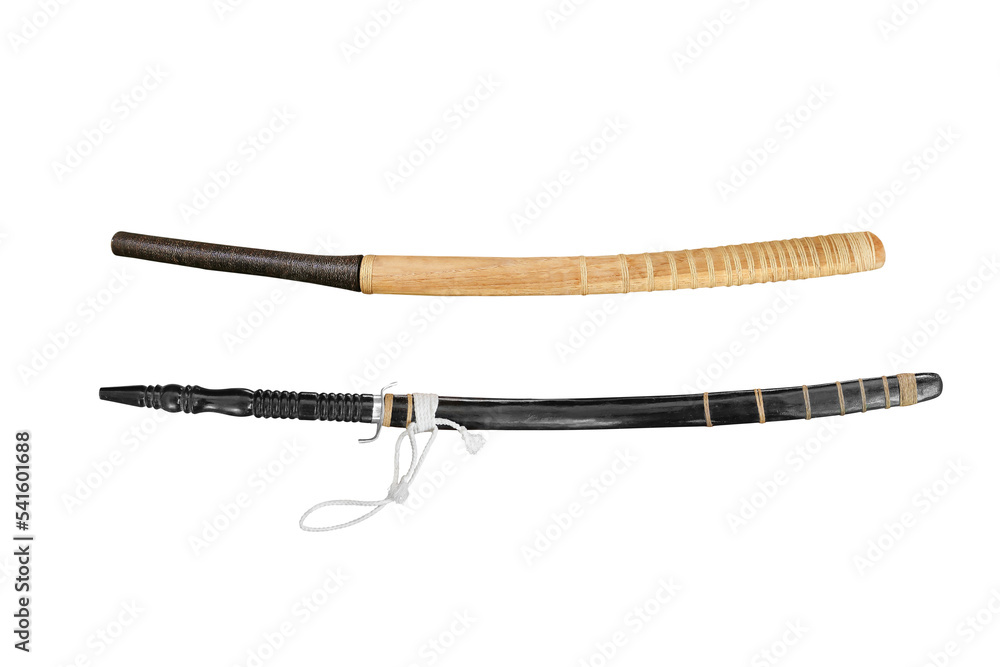 Thai swords isolated on white background with clipping path include.