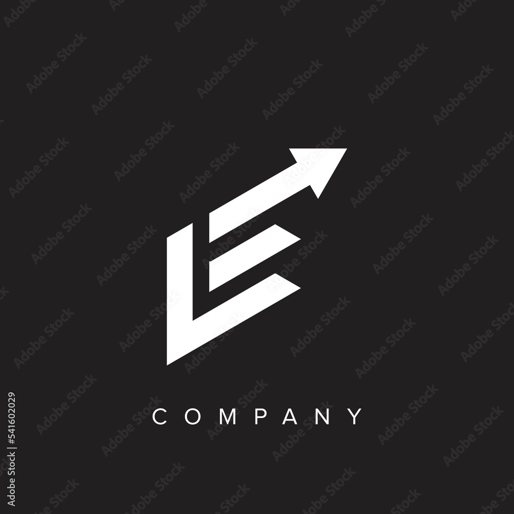 Minimal creative initial based LE logo and EL logo. Letter LE EL creative elegant monogram white color on black background. - obrazy, fototapety, plakaty 