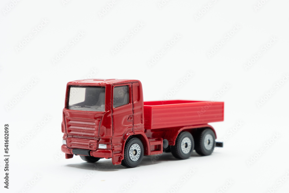 Construction red old truck toy with black wheels Construction red old truck toy with black wheels