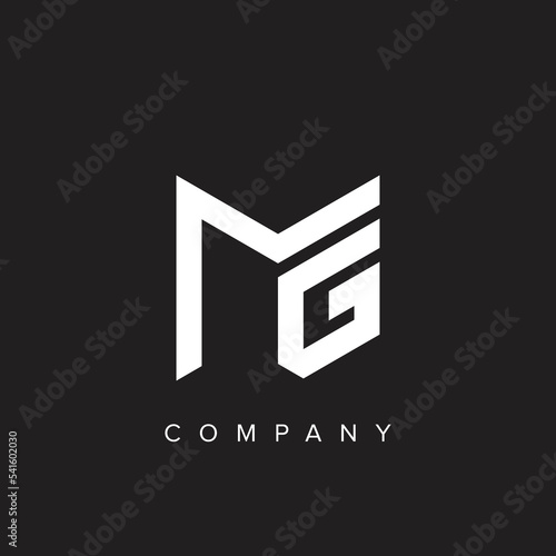 Minimal creative initial based MG logo and MG logo. Letter MG GM creative elegant monogram white color on black background.