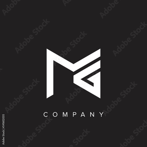Minimal creative initial based MG logo and MG logo. Letter MG GM creative elegant monogram white color on black background.