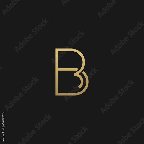 Minimal Creative Initial Based B and BB geometric fashion brands logo with black and gold color.
