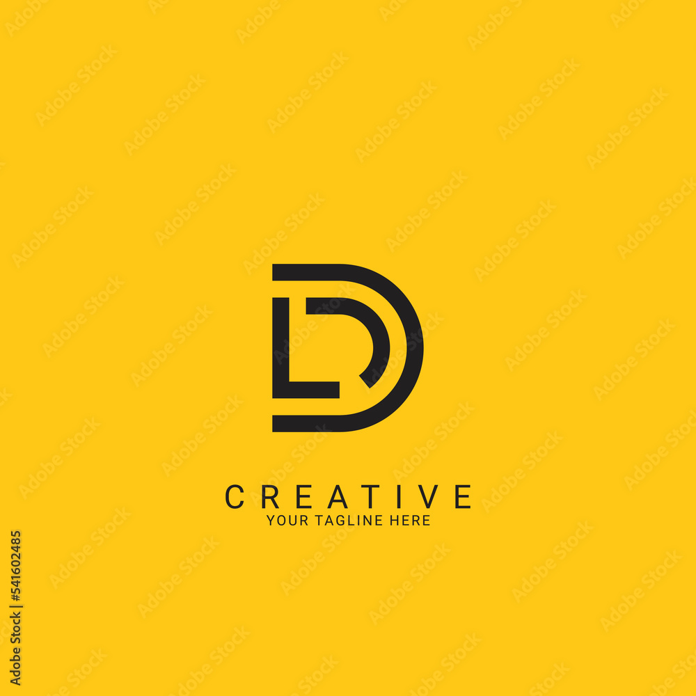 Minimal Creative Initial Based LD, DL logo. Letter LD, DL creative elegant Monogram with black color. - obrazy, fototapety, plakaty 