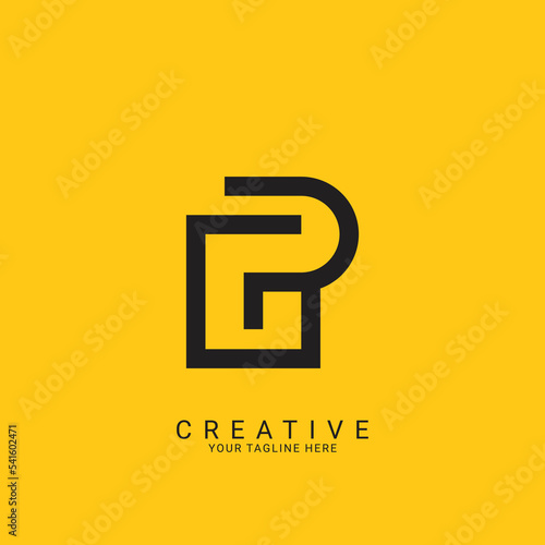 Minimal Creative Initial Based GP, PG logo. Letter GP, PG creative elegant Monogram with black color