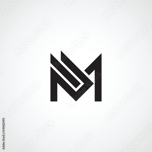 P M letter logo design, vector template