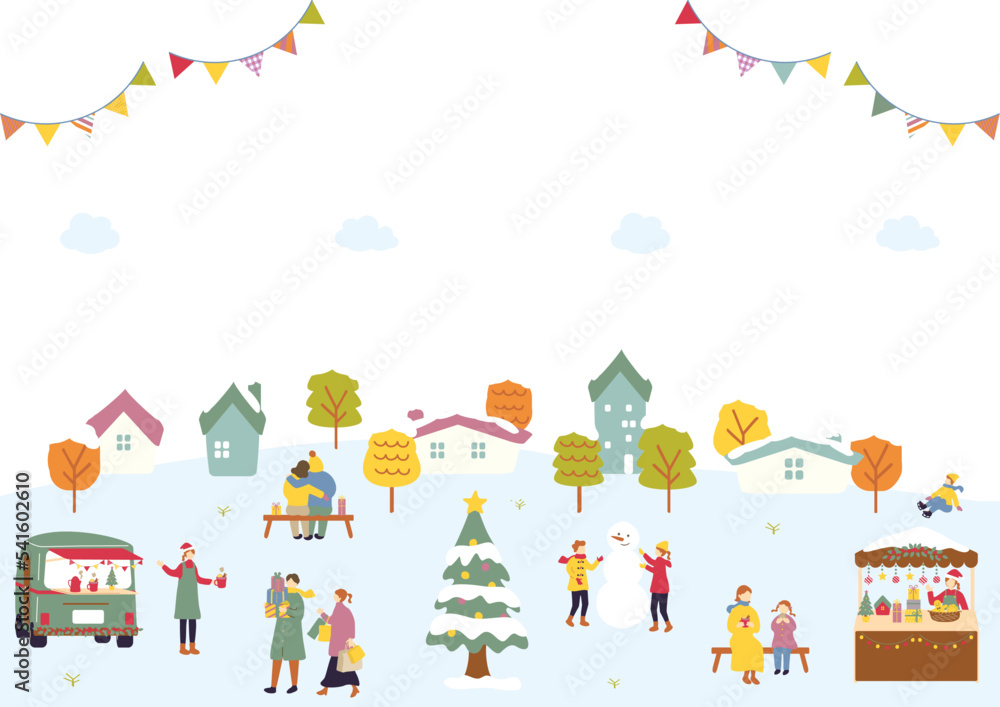 クリスマスを楽しむ人達