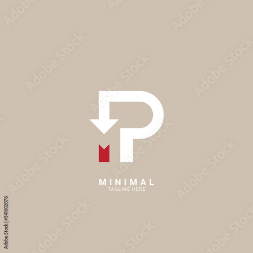 Letter PM, MP logo and icon design template.