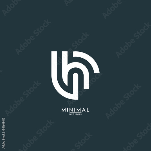 alphabet letters GH, HG logo vector icon.