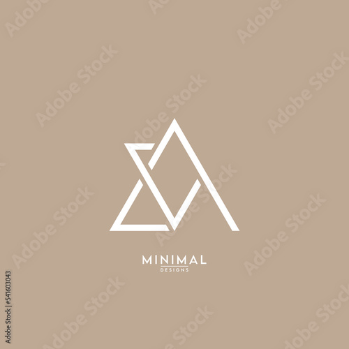 alphabet letters AC, CA logo vector icon.