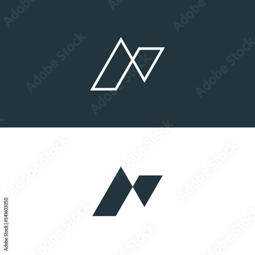 alphabet letters AN, NA logo vector icon
