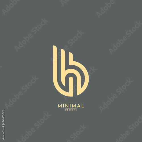 alphabet letters BH, HB logo vector icon.