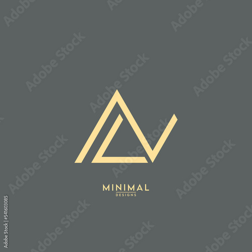alphabet letters CN, NC logo vector icon.