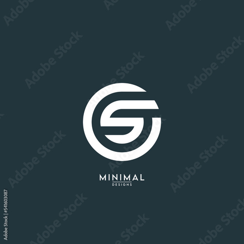 alphabet letters SC, CS logo vector icon.