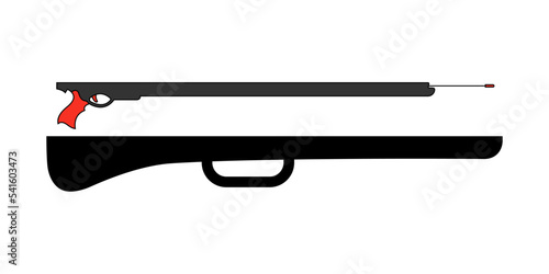 Speargun with bag pictogram vector illustration.