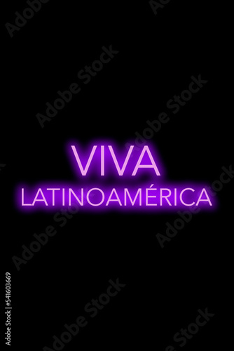 High quality illustration. Purple neon sign on a dark isolated background with the word viva mexico. Bright sign for designs or graphic resources