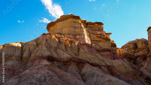 White limestone rocks formation of White Stupa in Gobi desert