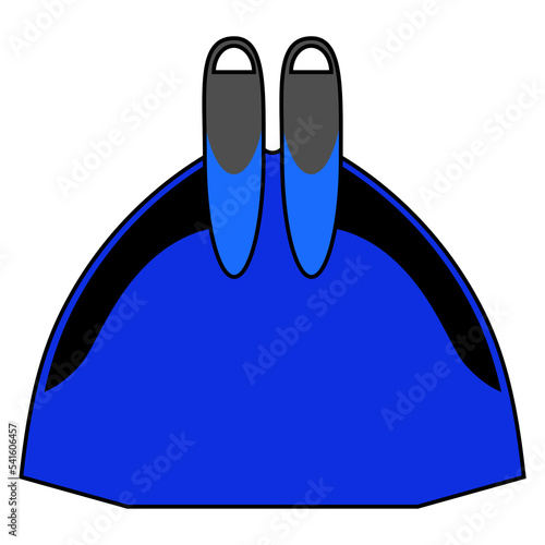 Freediving monofin pictogram vector illustration.