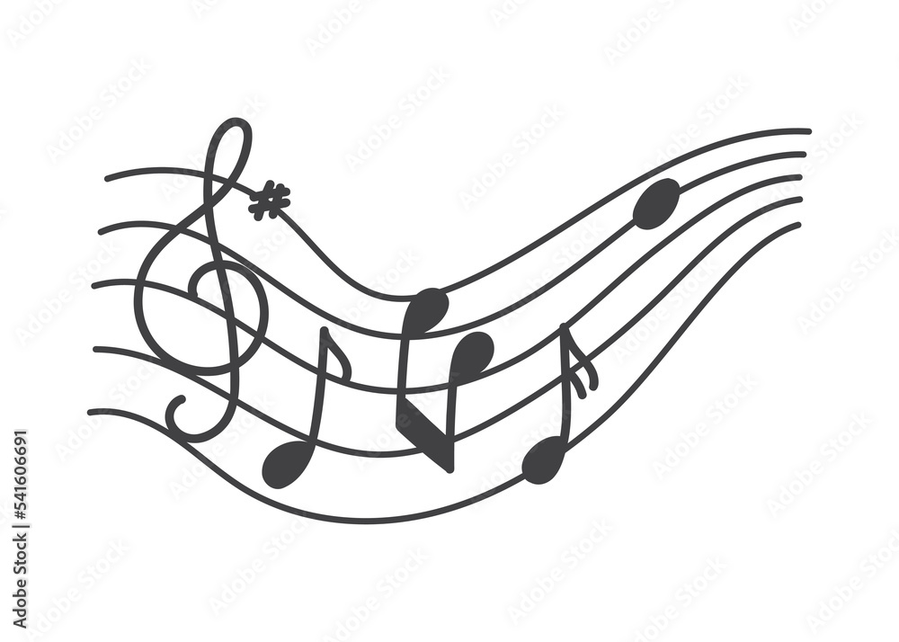 Music note design element in doodle style Music note design element in doodle style