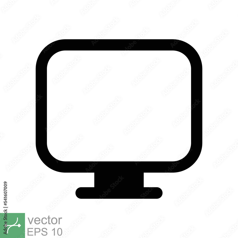 Monitor screen icon. Simple flat style. PC, desktop, lcd, tv, television, computer display, digital technology concept. Vector illustration isolated on white background. EPS 10. Monitor screen icon. Simple flat style. PC, desktop, lcd, tv, television, computer display, digital technology concept. Vector illustration isolated on white background. EPS 10.