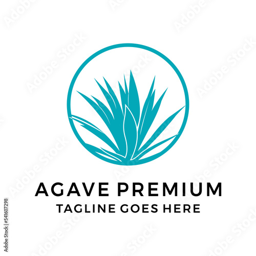 Flat agave plant logo design vector illustration