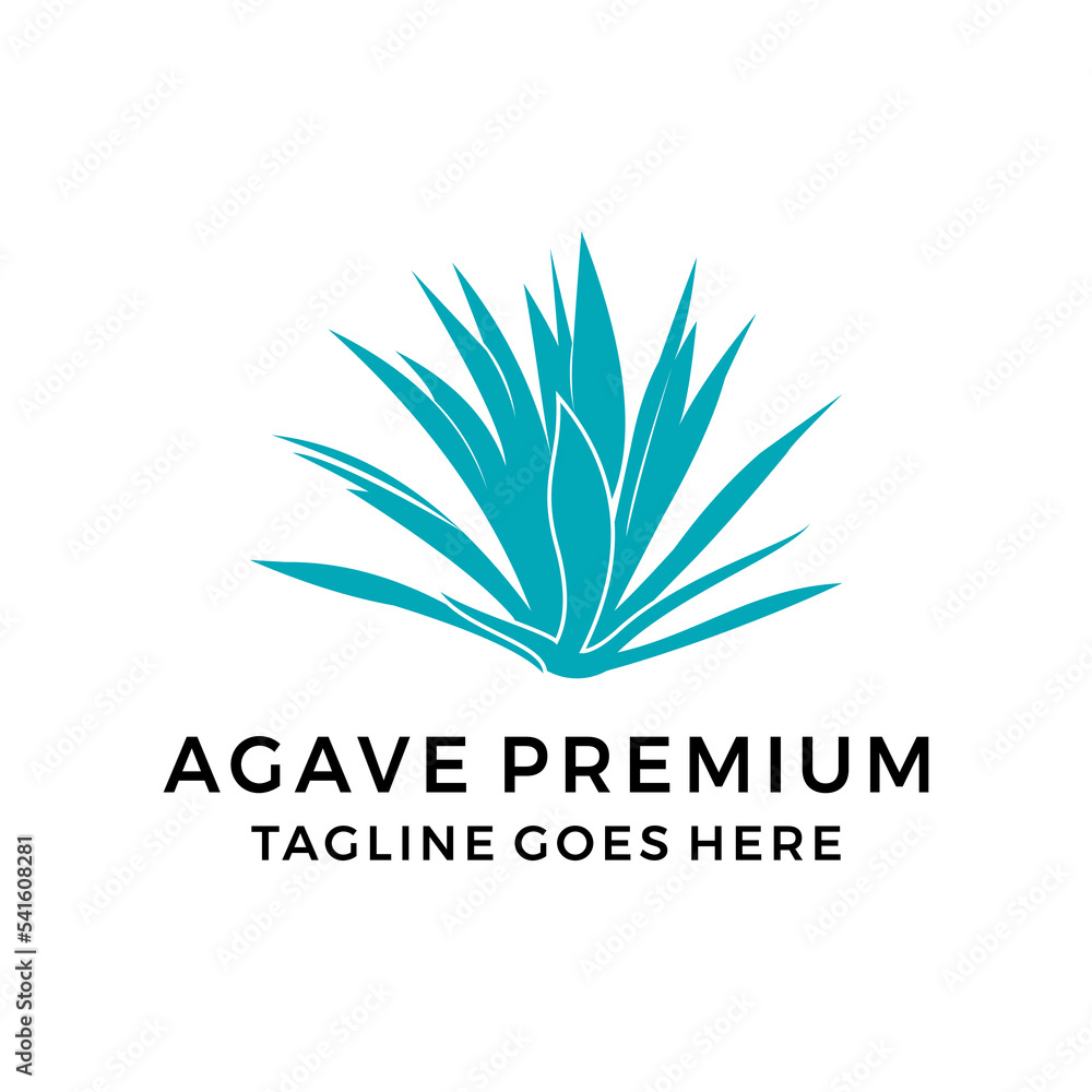 Simple agave plant logo design vector illustration