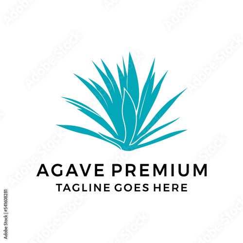 Simple agave plant logo design vector illustration