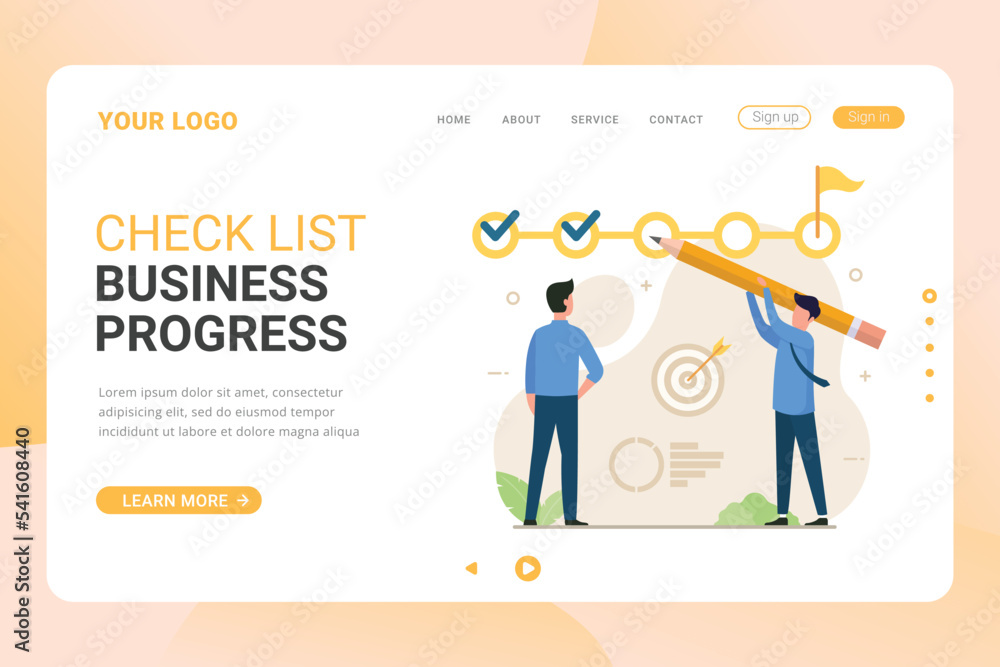Checklist business project landing page template Checklist business project landing page template