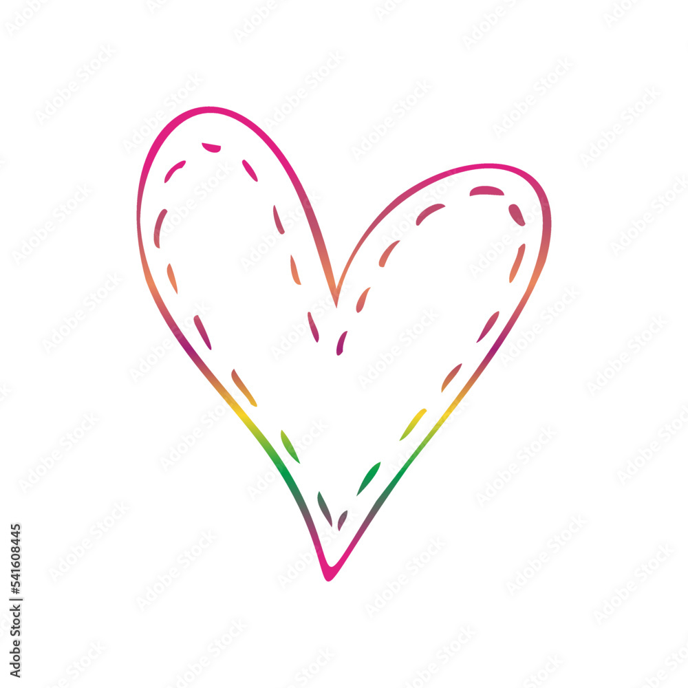 Vector doodle collection of cute rainbow hearts. Hand drawn illustrations for design on theme of Valentine's Day, love, wedding, feelings, relationships Vector doodle collection of cute rainbow hearts. Hand drawn illustrations for design on theme of Valentine's Day, love, wedding, feelings, relationships
