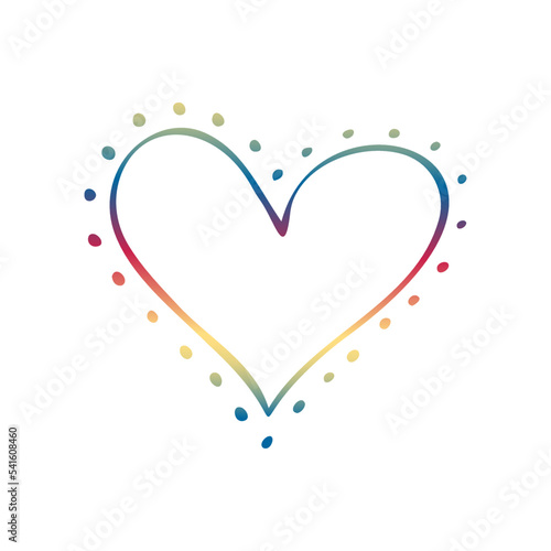 Vector doodle collection of cute rainbow hearts. Hand drawn illustrations for design on theme of Valentine s Day  love  wedding  feelings  relationships