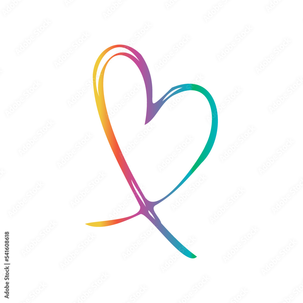 Vector doodle collection of cute rainbow hearts. Hand drawn illustrations for design on theme of Valentine's Day, love, wedding, feelings, relationships Vector doodle collection of cute rainbow hearts. Hand drawn illustrations for design on theme of Valentine's Day, love, wedding, feelings, relationships