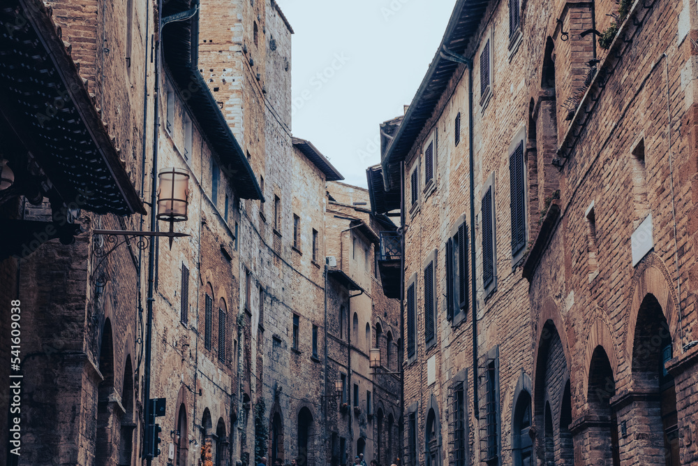 Alley of the ancient city of San Gimignano