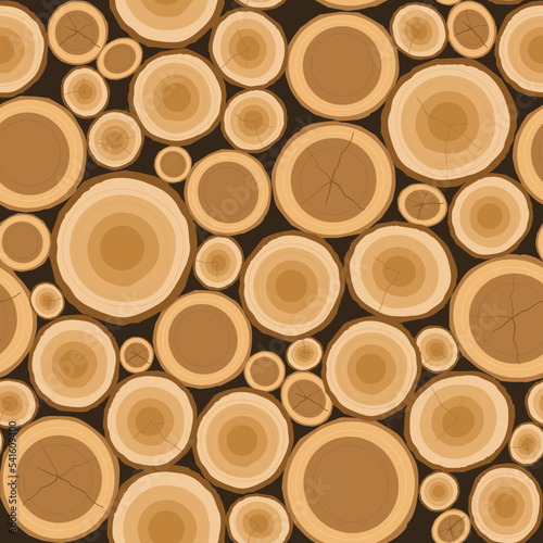Pile of wood slice seamless background
