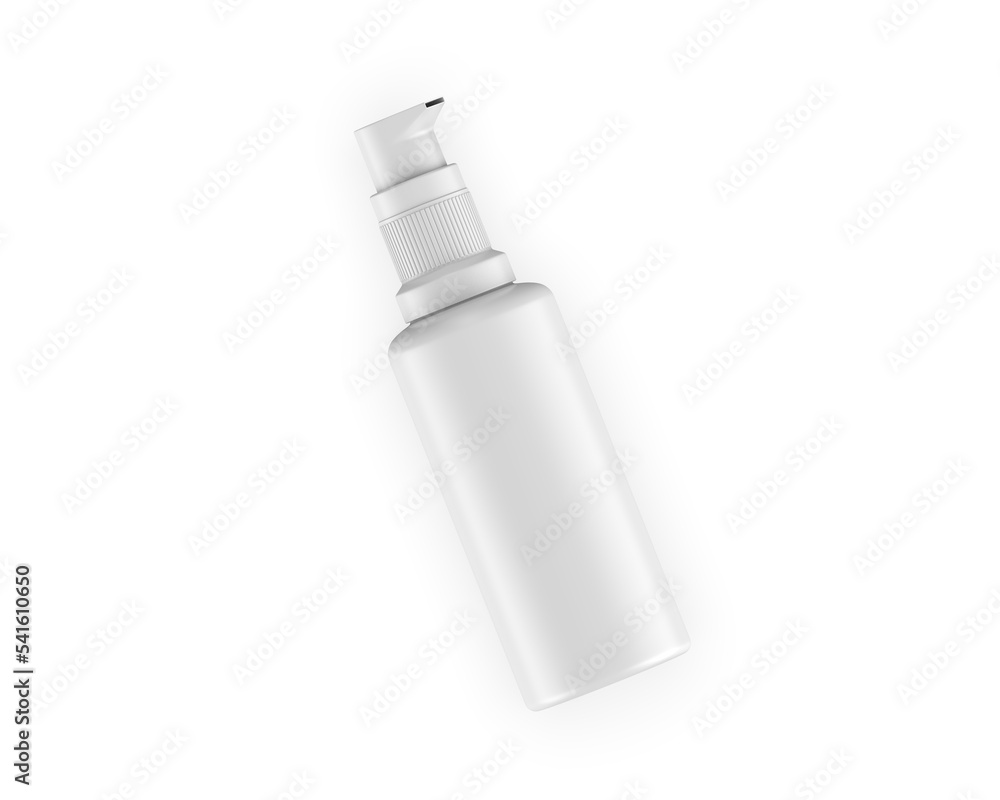 Blank cosmetic container bottle with pump for branding and mock up, 3d render illustration. Blank cosmetic container bottle with pump for branding and mock up, 3d render illustration.