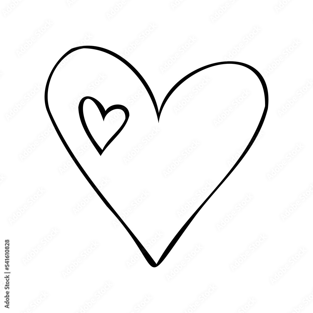 Simple vector doodle heart. Abstract illustration for design. Element for creating patterns, postcards, sublimations, decor. Valentine's day, love, wedding, relationship Simple vector doodle heart. Abstract illustration for design. Element for creating patterns, postcards, sublimations, decor. Valentine's day, love, wedding, relationship