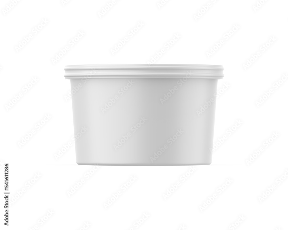 Blank cosmetics round plastic jar container for branding and mockup, 3d render illustration. Blank cosmetics round plastic jar container for branding and mockup, 3d render illustration.