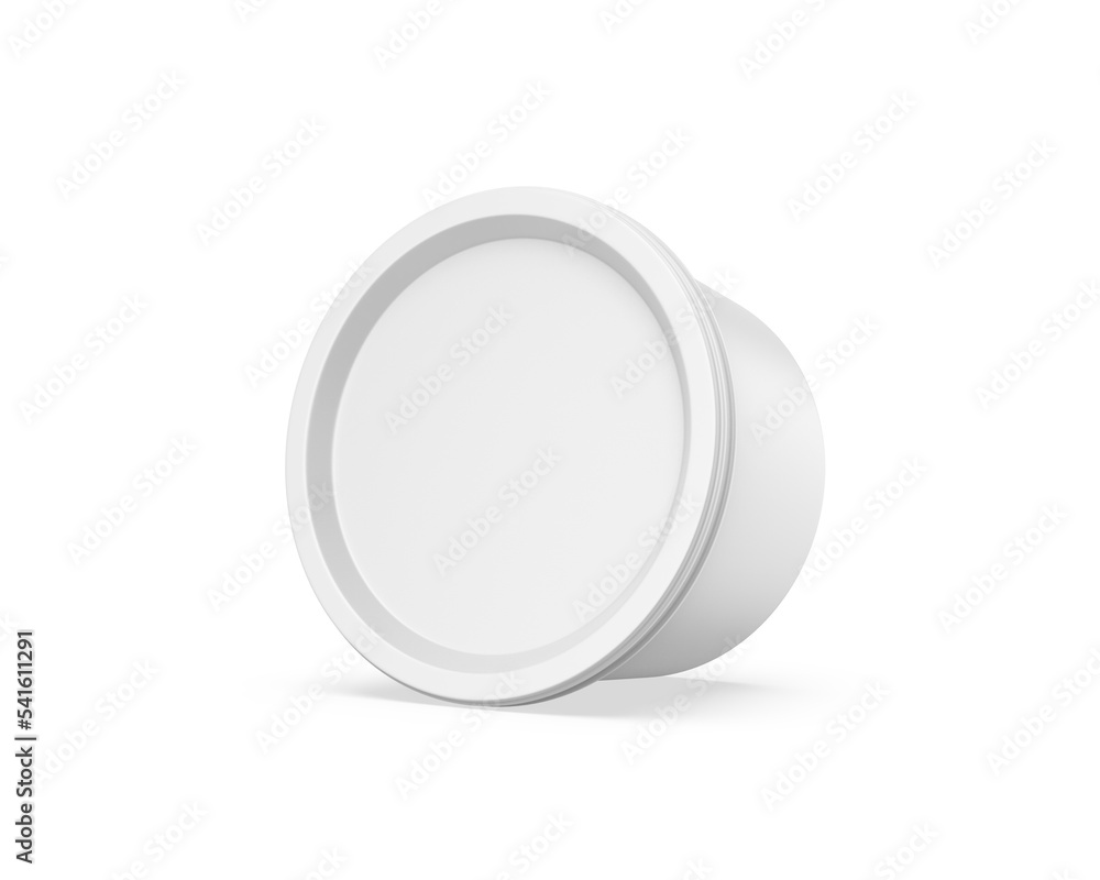 Blank cosmetics round plastic jar container for branding and mockup, 3d render illustration. Blank cosmetics round plastic jar container for branding and mockup, 3d render illustration.